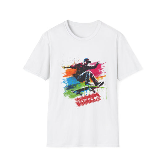 Skate or Die Unisex Softstyle T-Shirt – Skate Pro & Grunge Style Edition