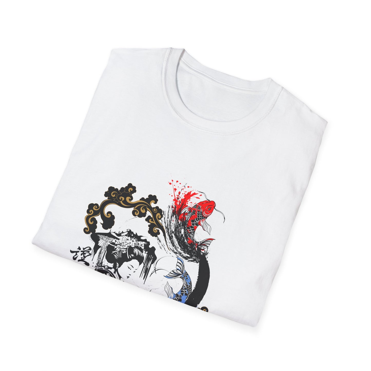 Japanese Geisha & Koi Fish T-Shirt – Urbanstyle Japaneseart Softstyle Tee