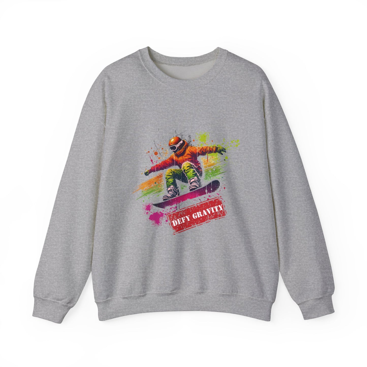 Grunge Style Snow Sport Sweatshirt - Unisex Crewneck Sweatshirt for Winter Adventure and Skiing