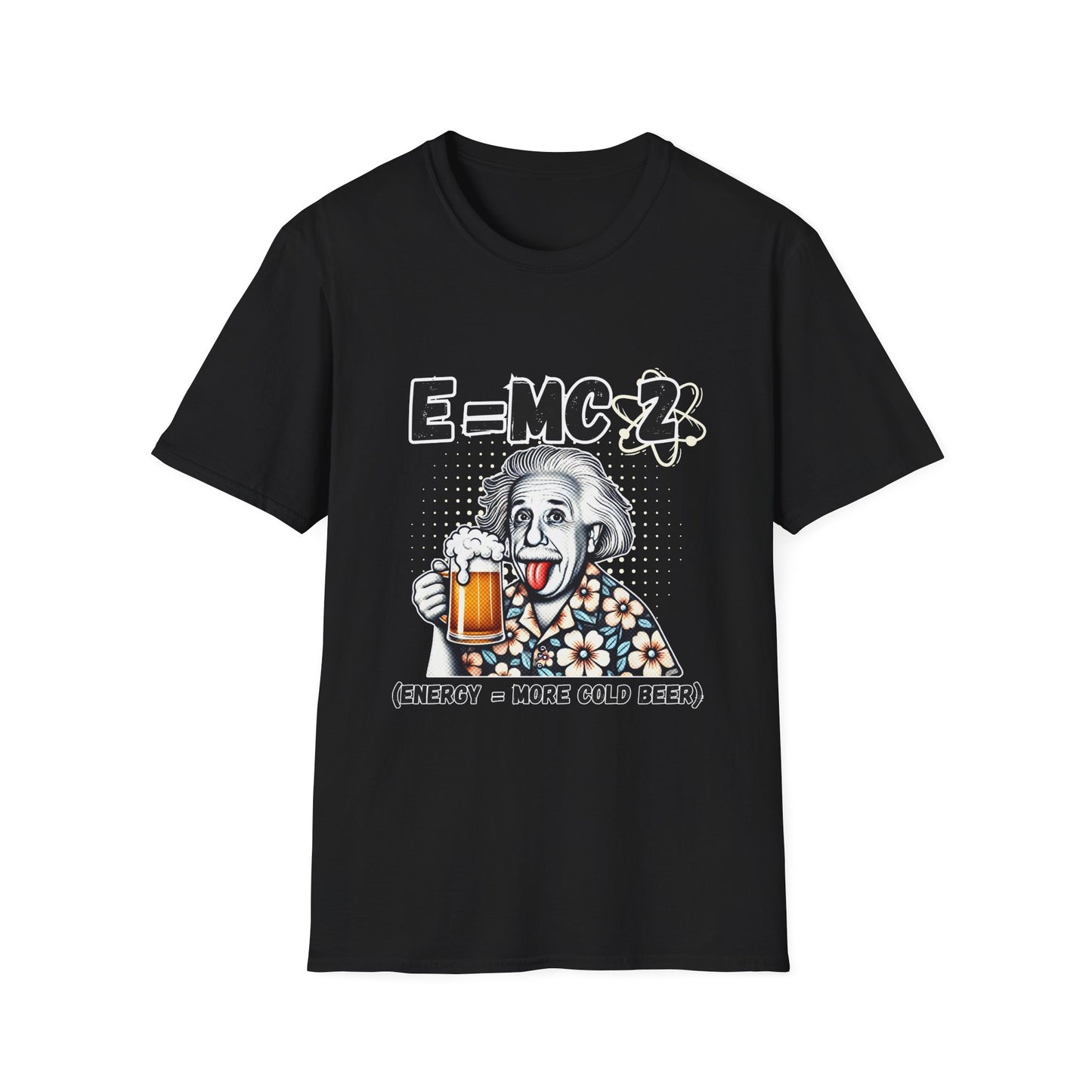 Funny Science T-Shirt | E=MC² with Beer Design - Original Design Stupid T-Shirt for Parties & Gifting