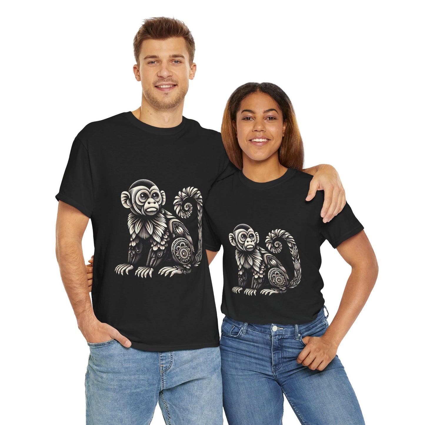 Bohemian Monkey Tee – Unisex Heavy Cotton T Shirts