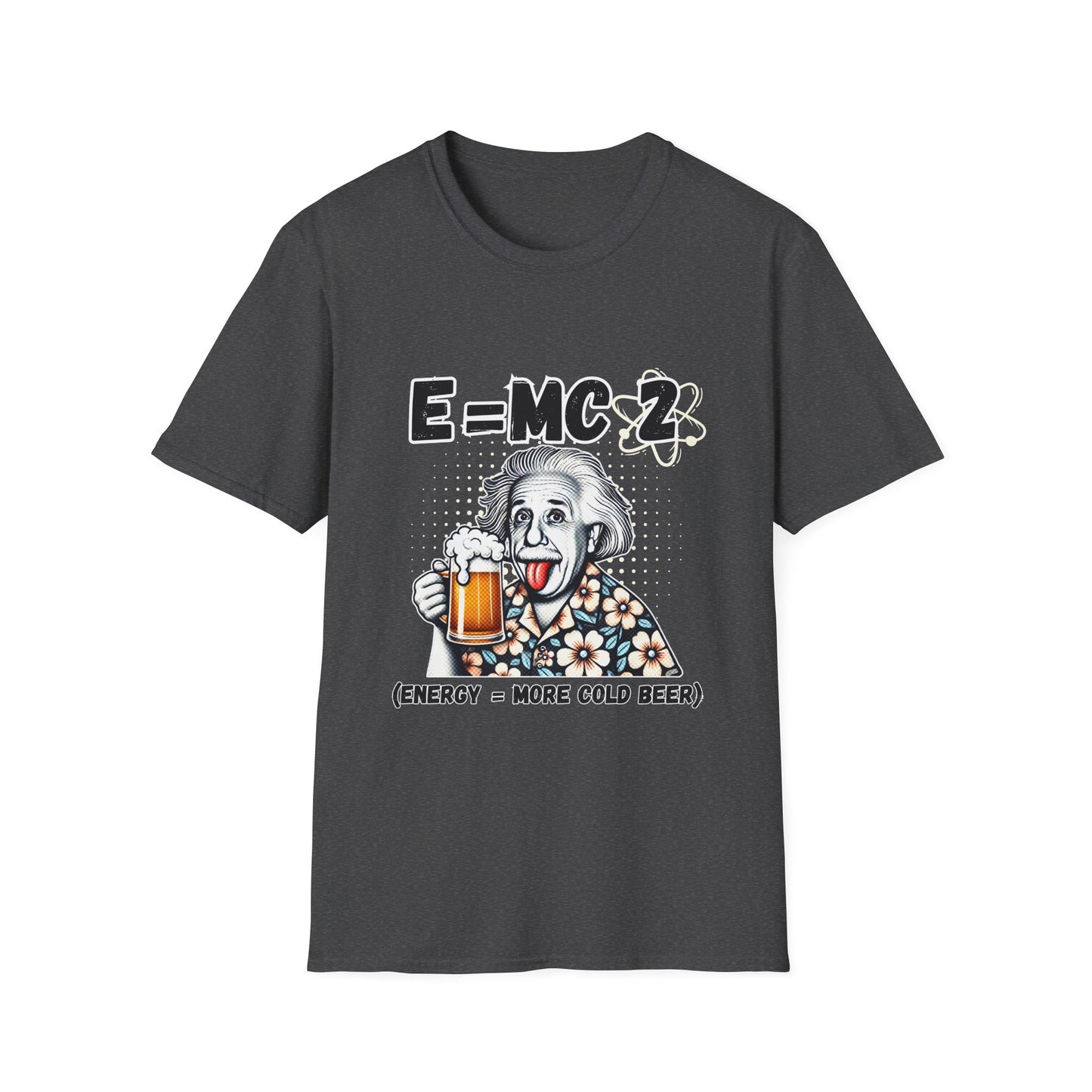 Funny Science T-Shirt | E=MC² with Beer Design - Original Design Stupid T-Shirt for Parties & Gifting