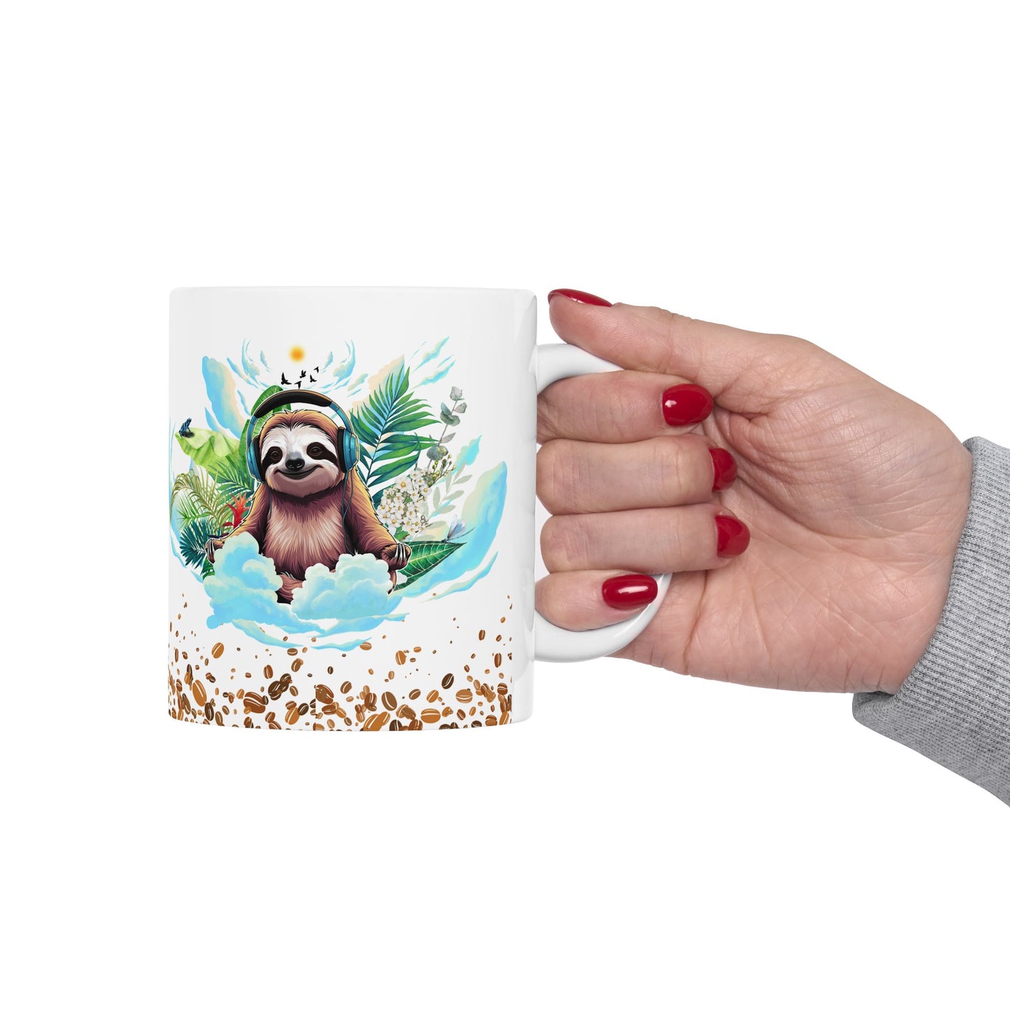 Sloth Paradise Ceramic Mug - 11oz & 15oz | Tropical Coffee Lover's Gift