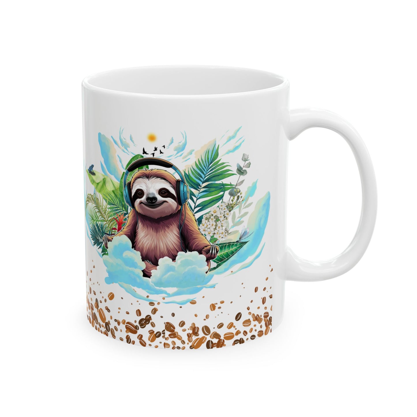 Sloth Paradise Ceramic Mug - 11oz & 15oz | Tropical Coffee Lover's Gift