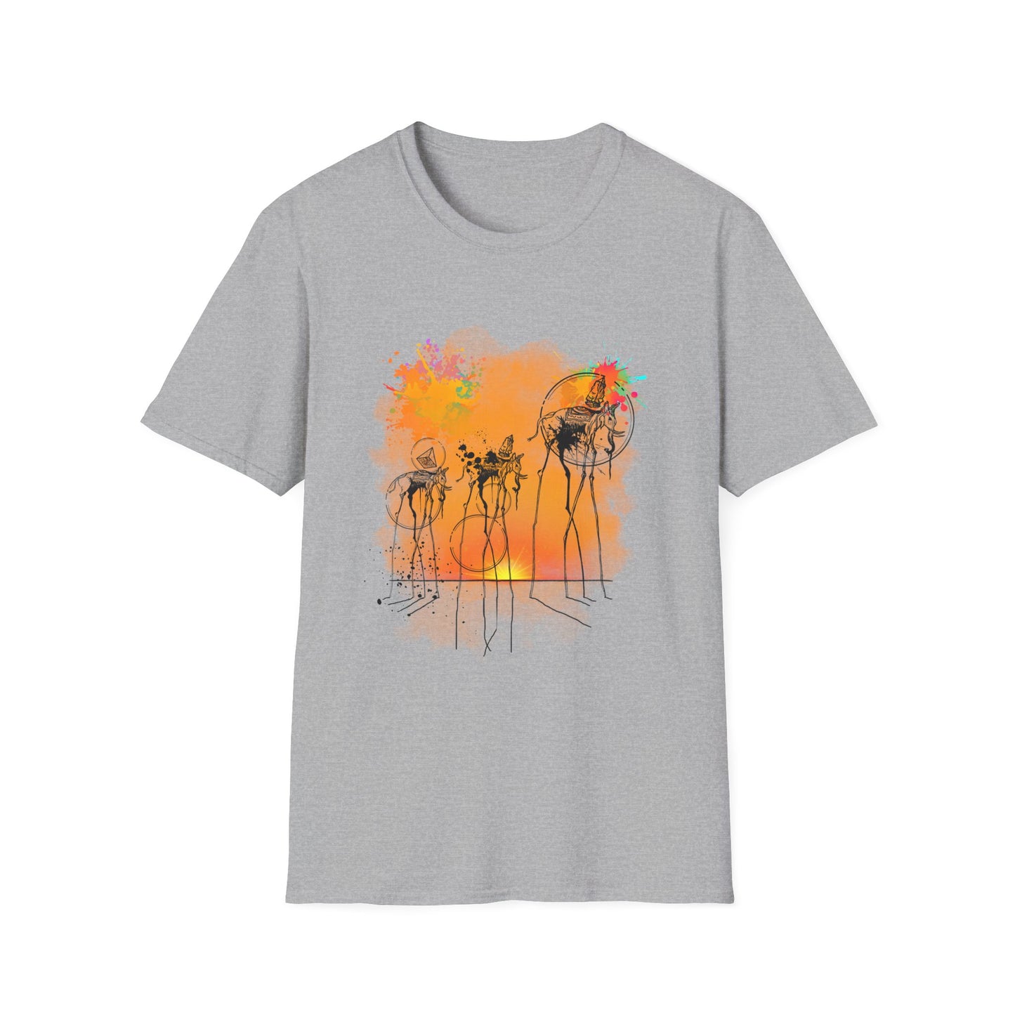 Surreal Dali Elephant Unisex Softstyle T-Shirt – Salvador Dali Inspired Original Design