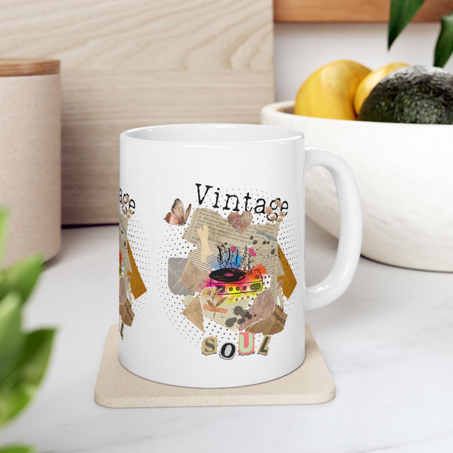 Vintage Soul Ceramic Mug – 11oz & 15oz, Retro Coffee Mug for Vinyl Collectors & Music Lovers