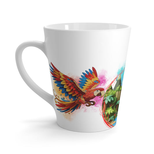 Tropical Macaw & Toucan Paradise Coffeemug – Rain Forest Latte Mug