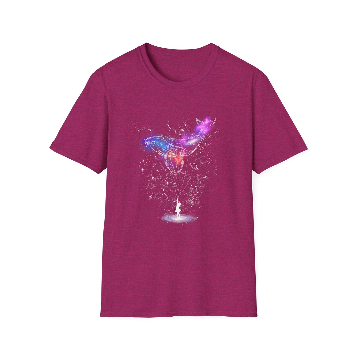 Cosmic Whale Unisex Softstyle T-Shirt – Surreal Art Vibes