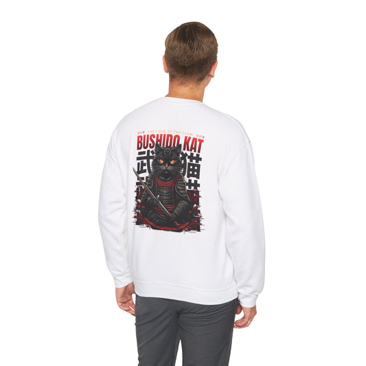 Bushido Cat Unisex Crewneck Sweatshirt – Stylish Cat Warrior Apparel