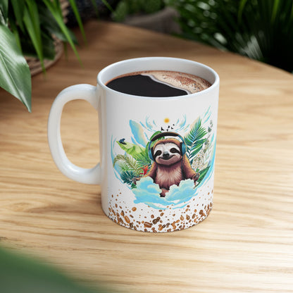 Sloth Paradise Ceramic Mug - 11oz & 15oz | Tropical Coffee Lover's Gift