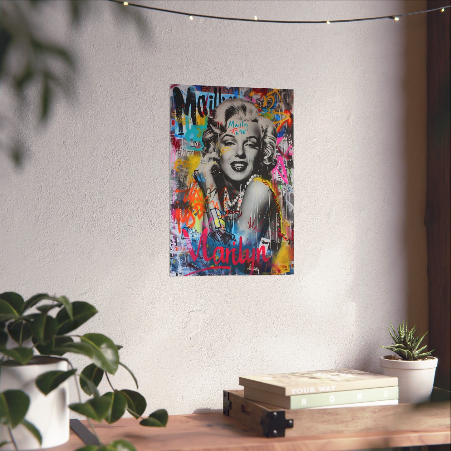 Vibrant Marilyn Monroe Matte Vertical Poster in bold pop art style, perfect for home, office, and trendy spaces. A striking statement piece for art lovers, collectors, and pop culture enthusiasts. High-quality print with rich colors and modern appeal.