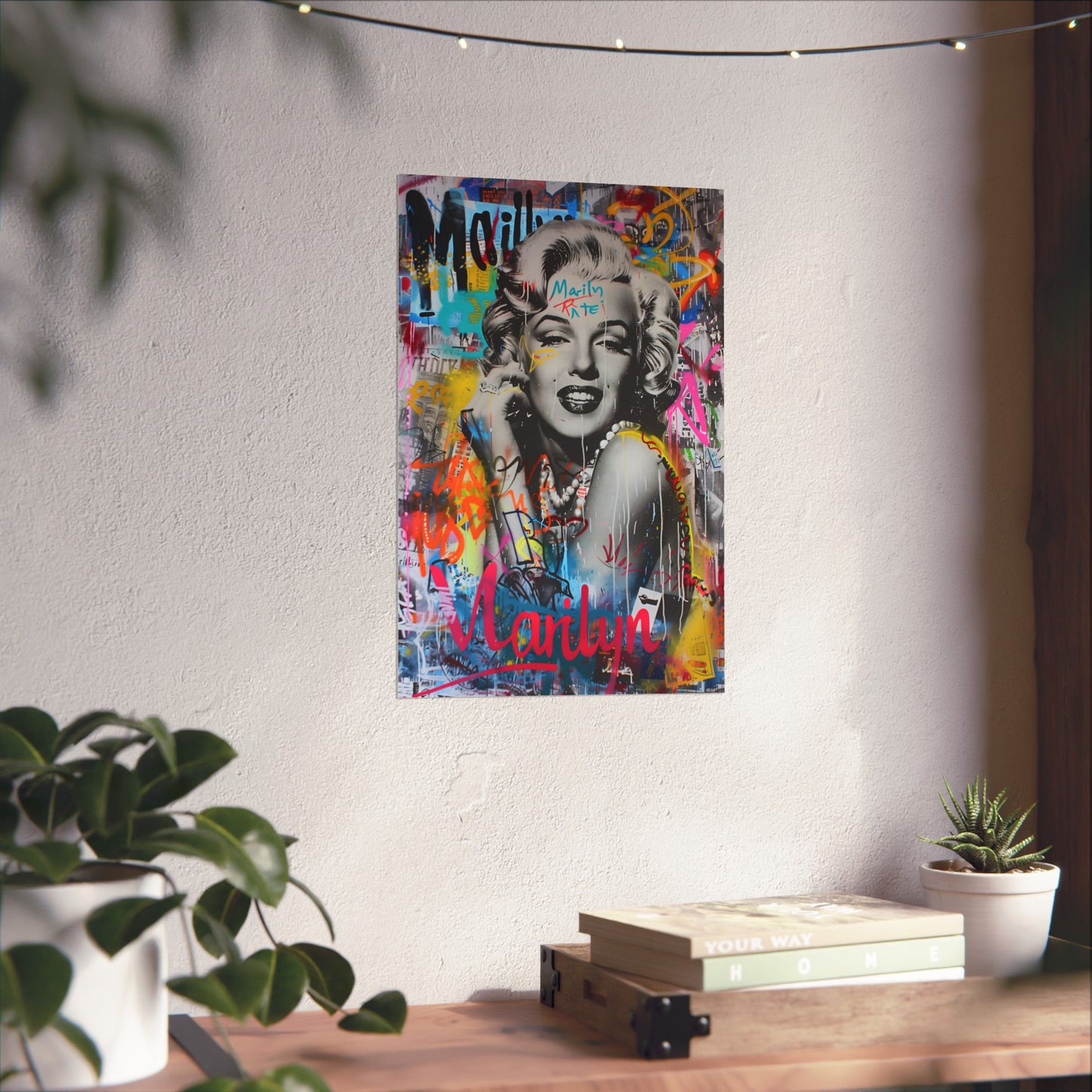 Vibrant Marilyn Monroe Matte Vertical Poster in bold pop art style, perfect for home, office, and trendy spaces. A striking statement piece for art lovers, collectors, and pop culture enthusiasts. High-quality print with rich colors and modern appeal.